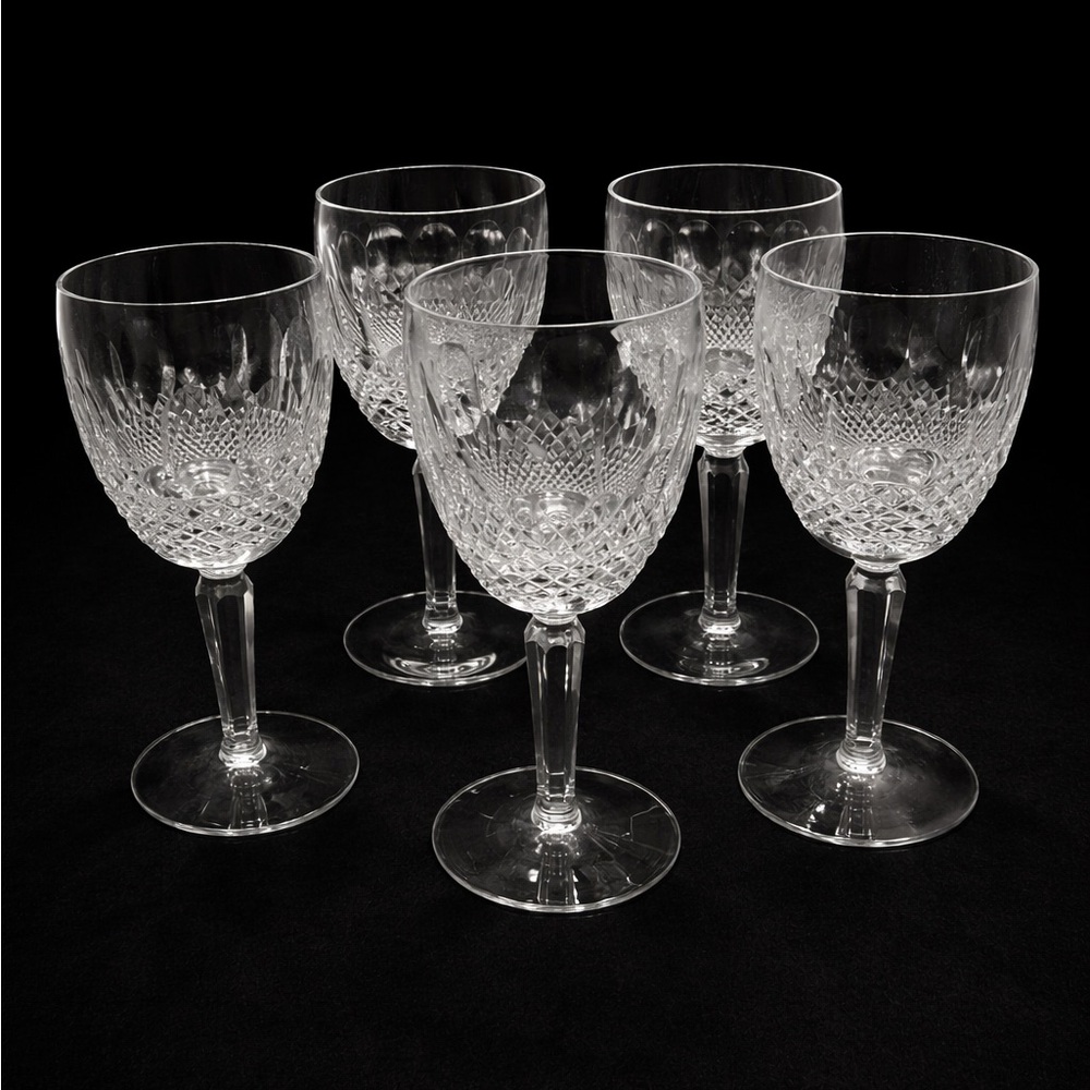 Waterford Colleen Crystal Wine Goblets | Set of 5 | Etched